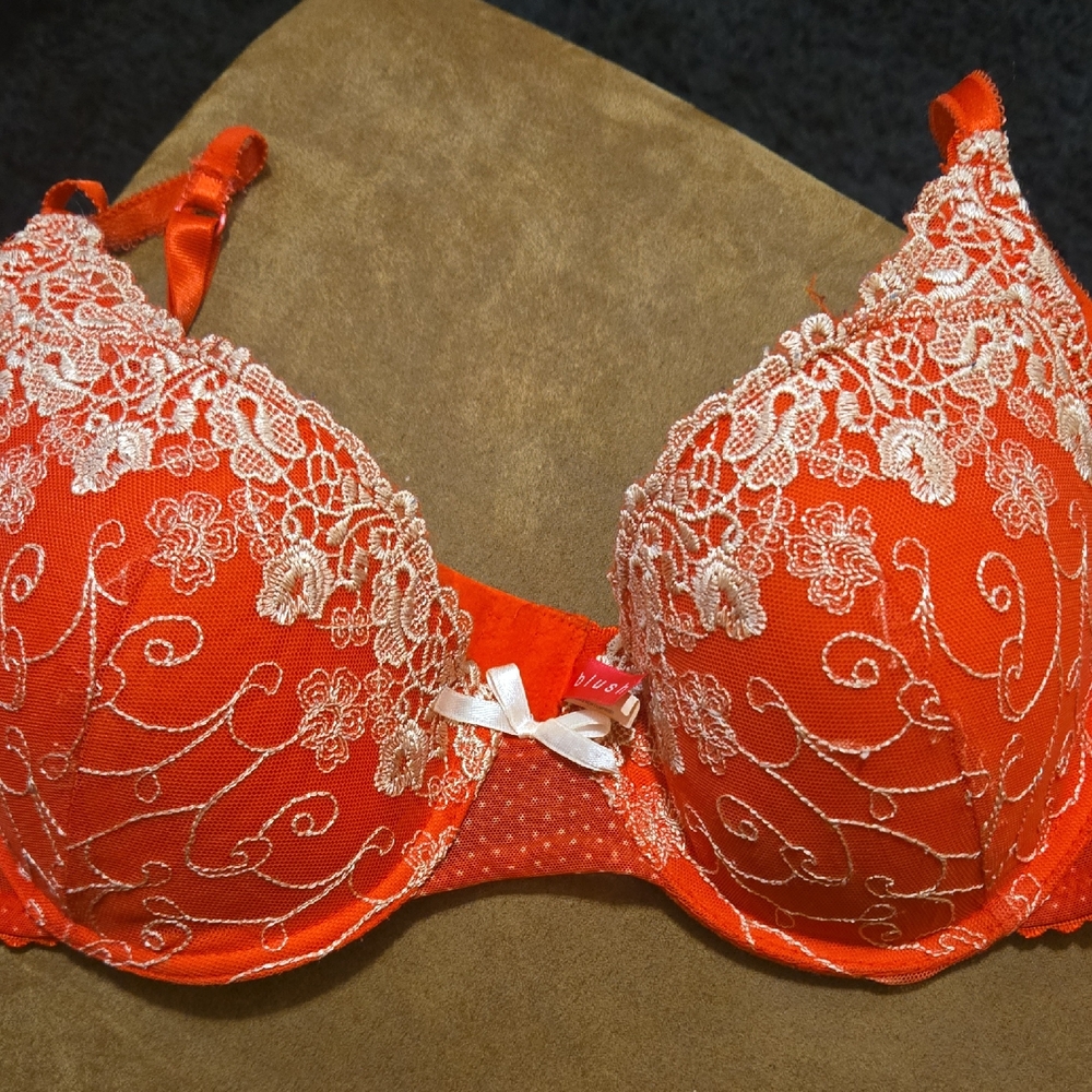 Blush Vibrant Red Lace Bra